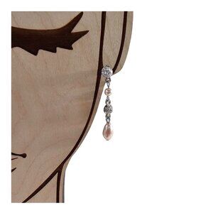 Trifari Pearlessence Dangle Earrings with Pave Crystals Prom Graduation Wedding